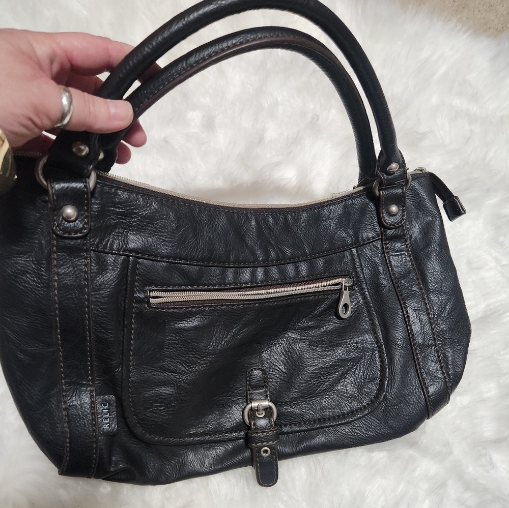Relic x Fossil/ Black Leather Hand Bag